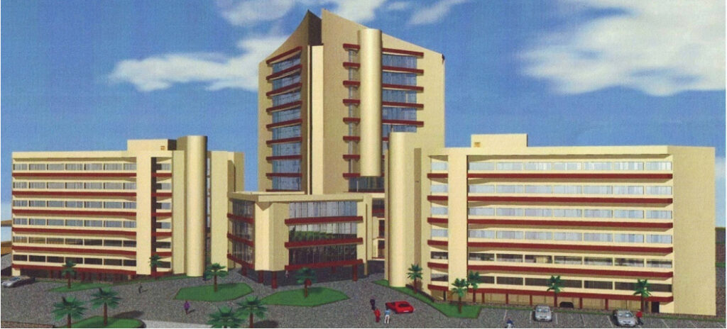 Maquette de l'immeuble siège du Ministère des Travaux Publics du Cameroun
